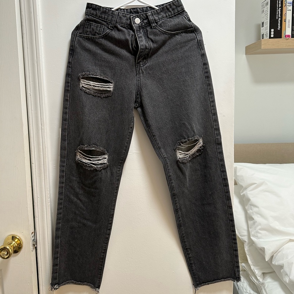 Black ripped jeans